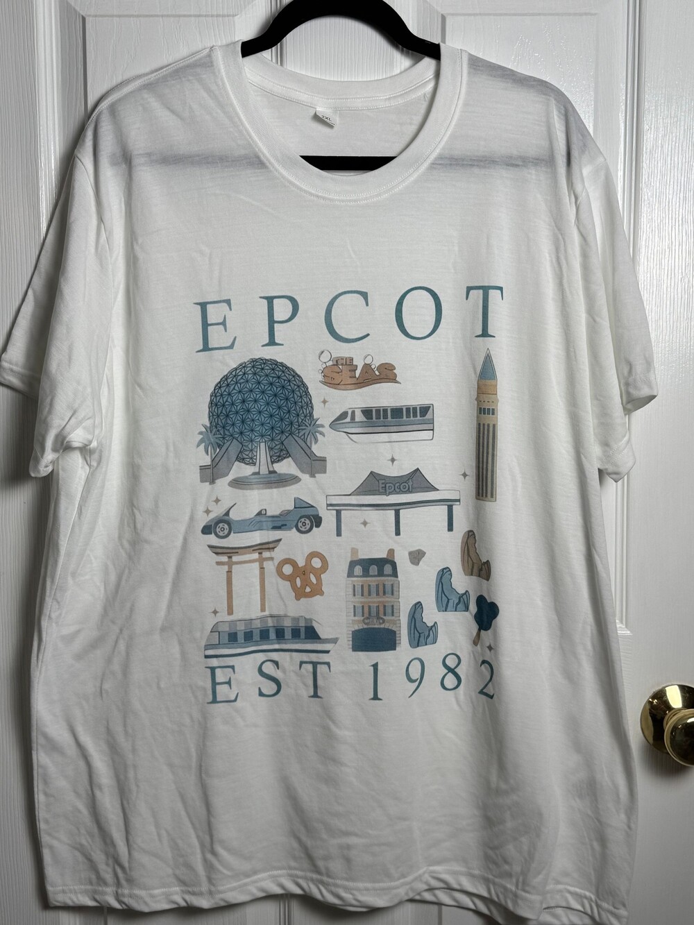 EPCOT 1982 White T-Shirt 2XL Vintage Style Disney Park Tee